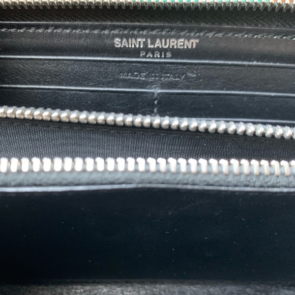 YSL glossy croc embossed leather zip around wallet EUC - Picture 5 of 14